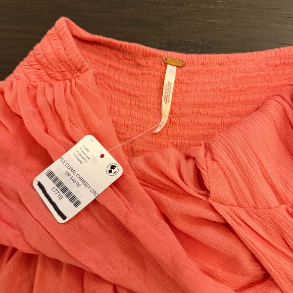 NWT Free People Chrissy Cross Halter Tank Burnt Coral Small - Picture 4 of 5